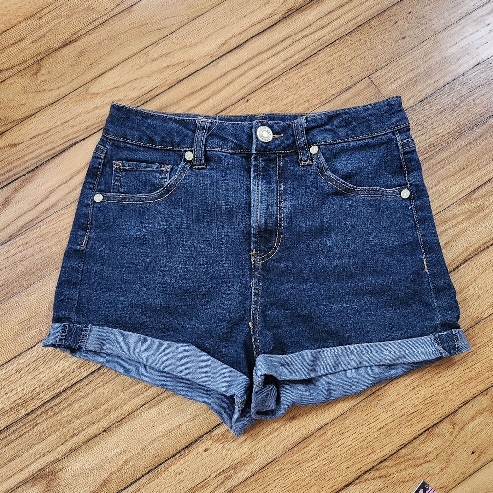 Refuge High Rise Blue Denim Jean Shorts